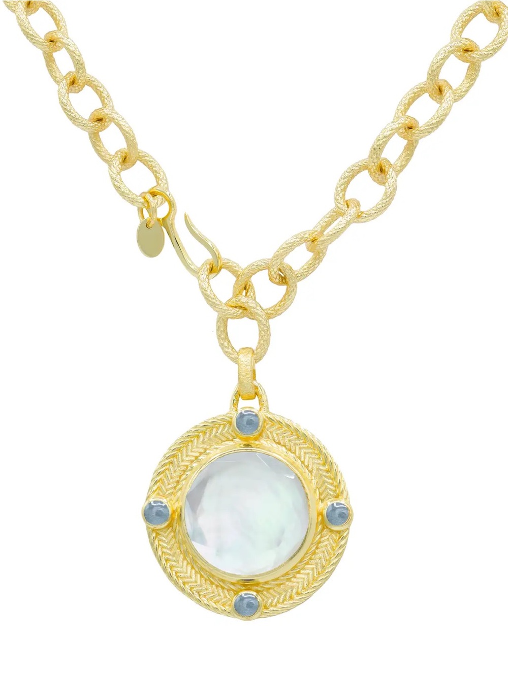 Gold-Plated Necklace with Pearl with tanzanite